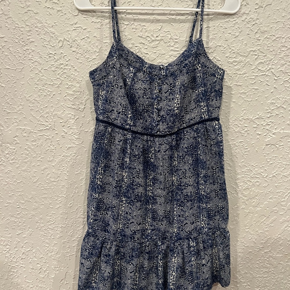 Blue Rain Women's Mini Dress - Blue and White